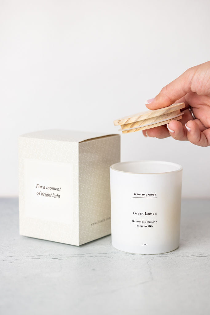 Green Lemon Scented candle - Big Glass Jar MODERNN STUDIO