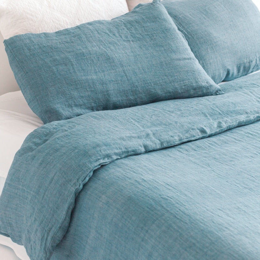 Linen Duvet Cover Set - Denim Blue MODERNN STUDIO