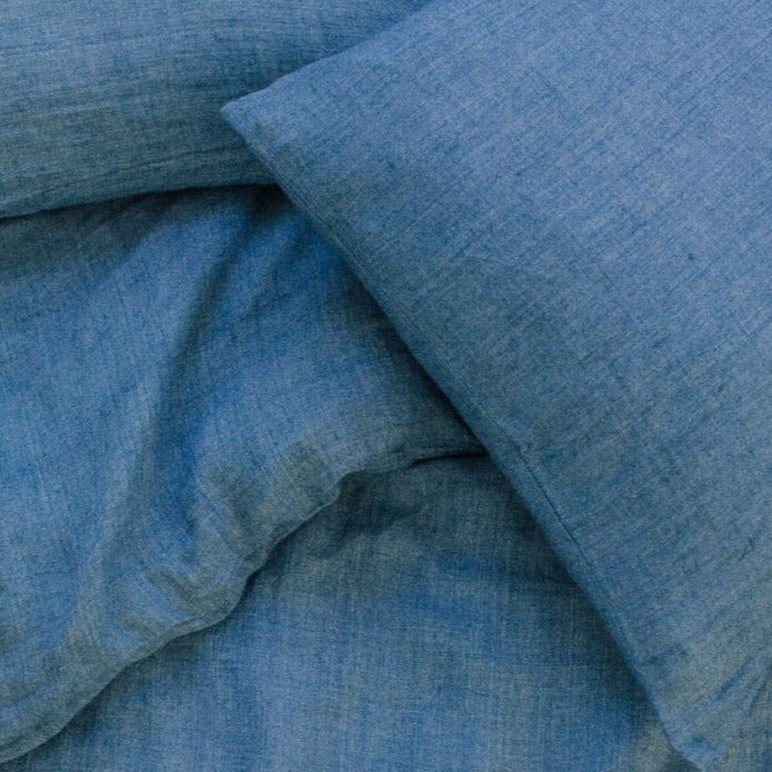 Linen Duvet Cover Set - Denim Blue MODERNN STUDIO