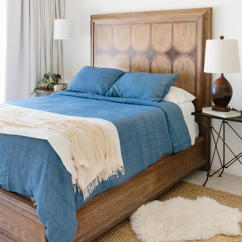 Linen Duvet Cover Set - Denim Blue MODERNN STUDIO