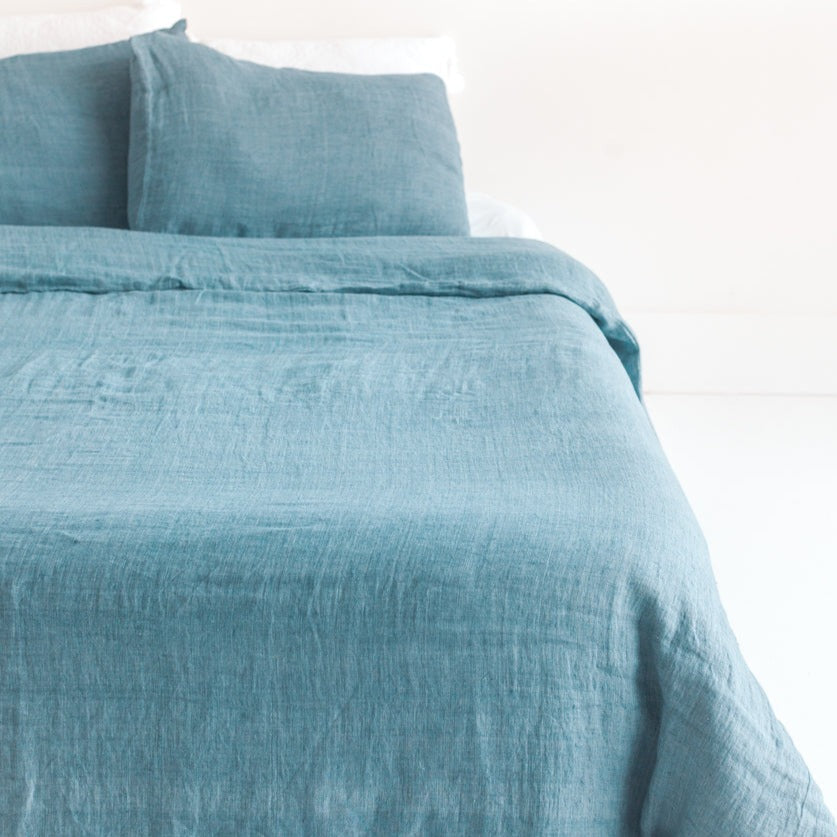 Linen Duvet Cover Set - Denim Blue MODERNN STUDIO