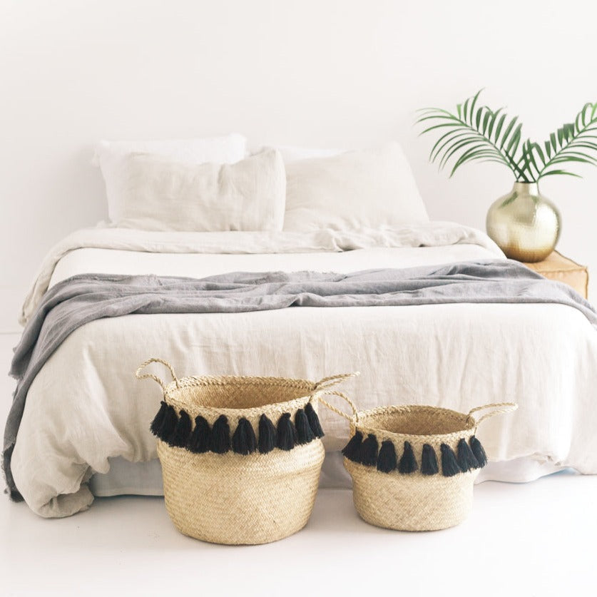 Linen Duvet Cover Set - Natural Chambray MODERNN STUDIO