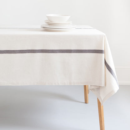 Provincial Tablecloth - Natural/French Navy MODERNN STUDIO