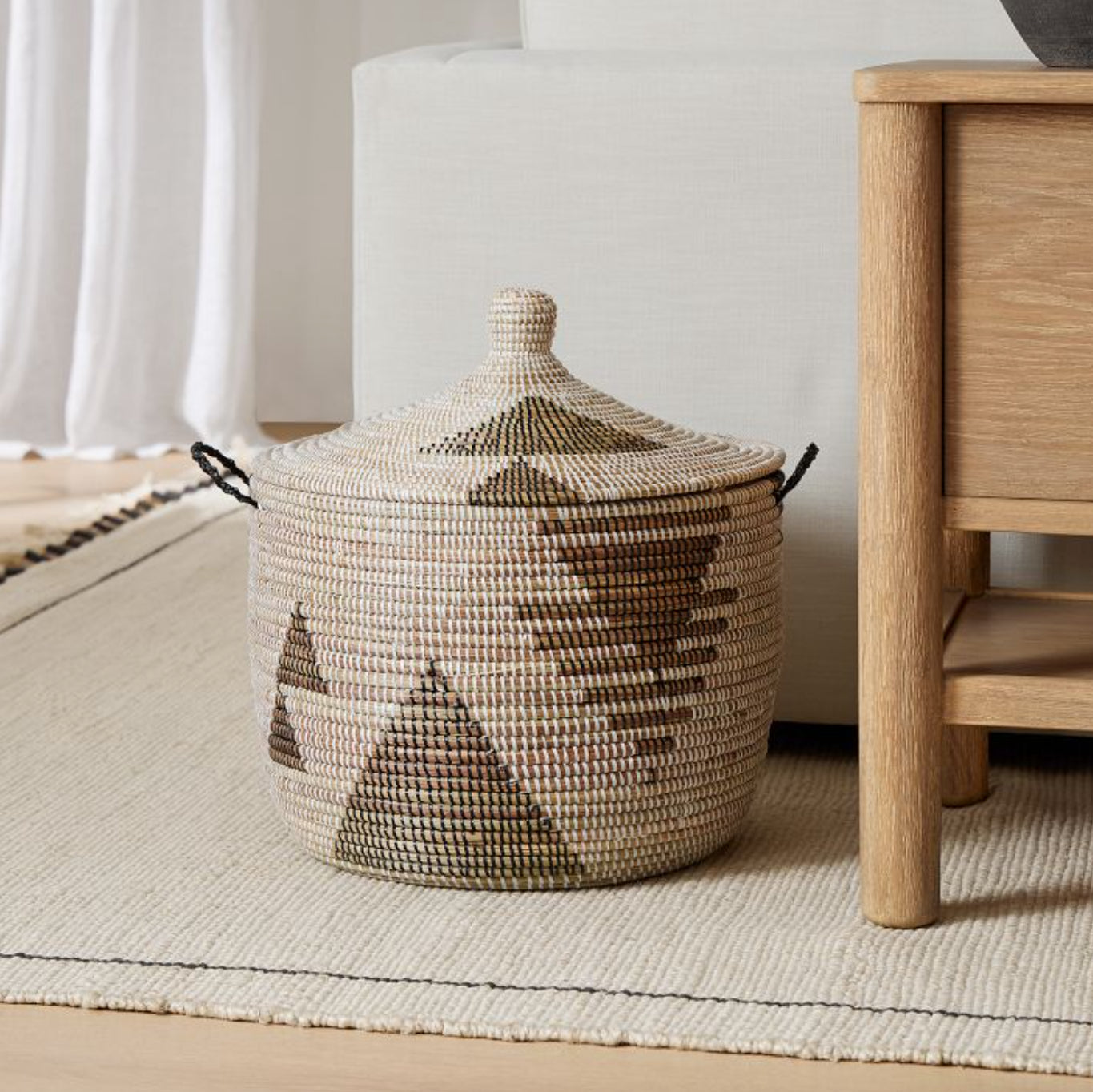 Storage Basket Graphic Print Black and White - Large MODERNN STUDIO