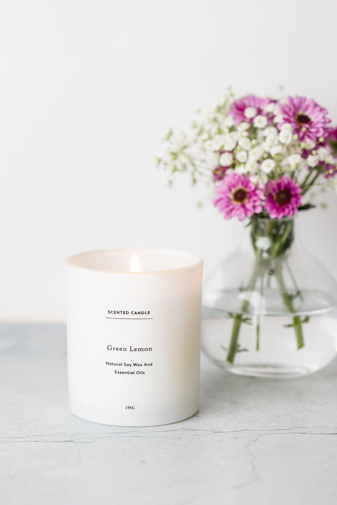 Green Lemon Scented candle - Big Glass Jar MODERNN STUDIO
