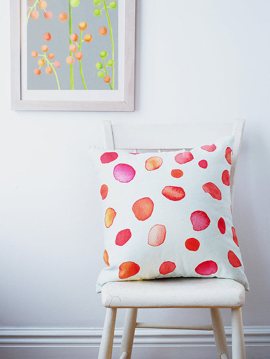 Throw Pillow: Rose Petals on Ecru MODERNN STUDIO