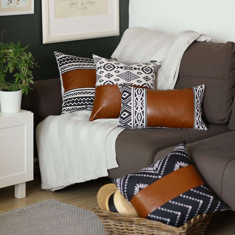 Vegan Faux Leather Throw Pillow Cover MODERNN STUDIO