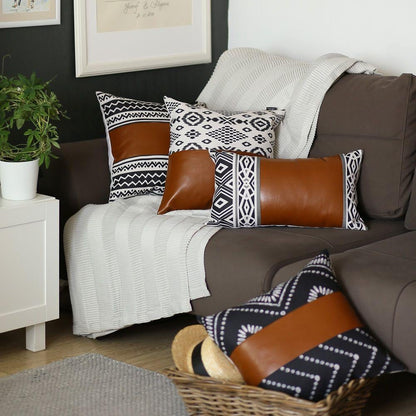 Vegan Faux Leather Throw Pillow Cover MODERNN STUDIO