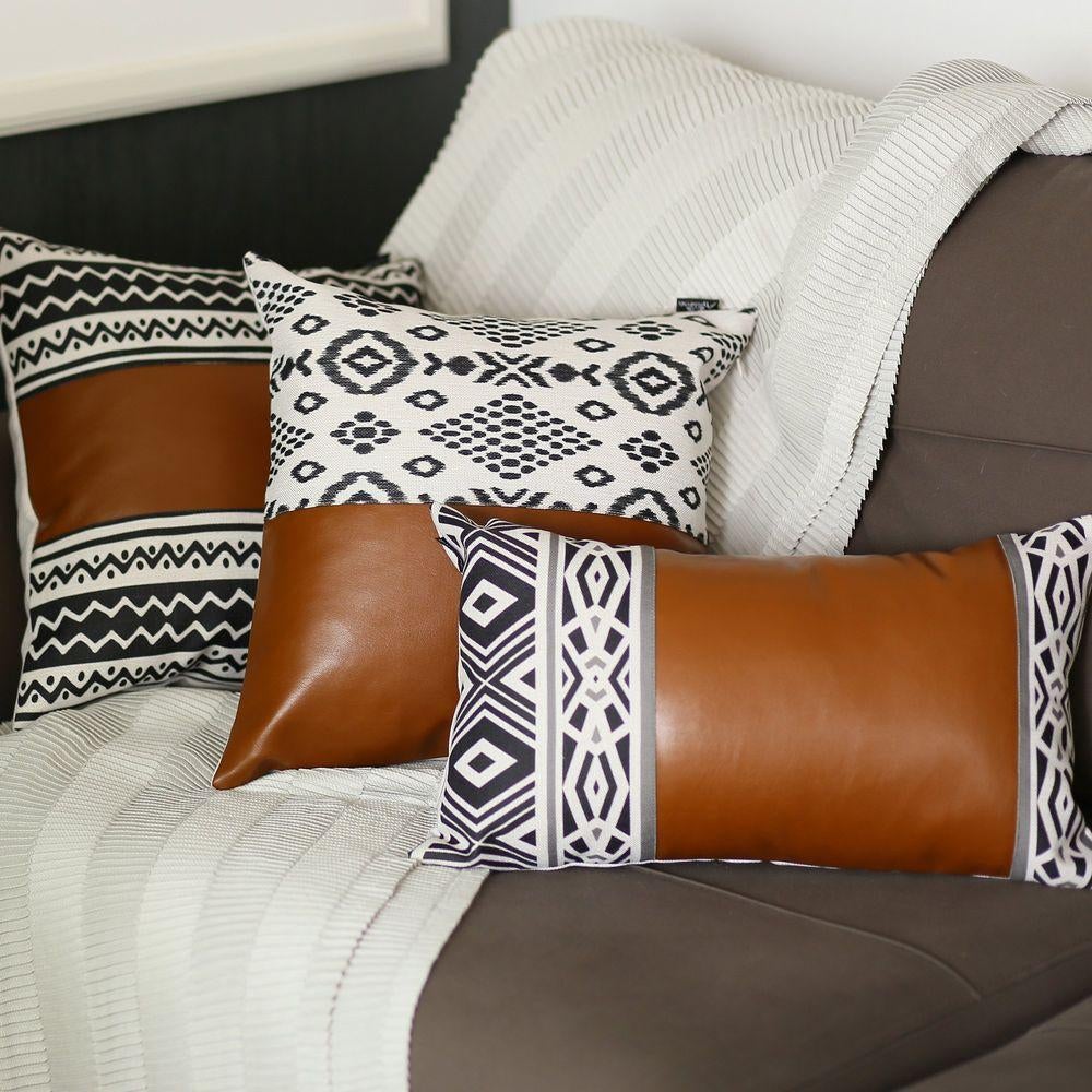 Vegan Faux Leather Throw Pillow Cover MODERNN STUDIO