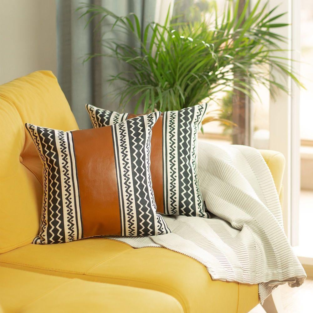 Vegan Faux Leather Throw Pillow Cover MODERNN STUDIO