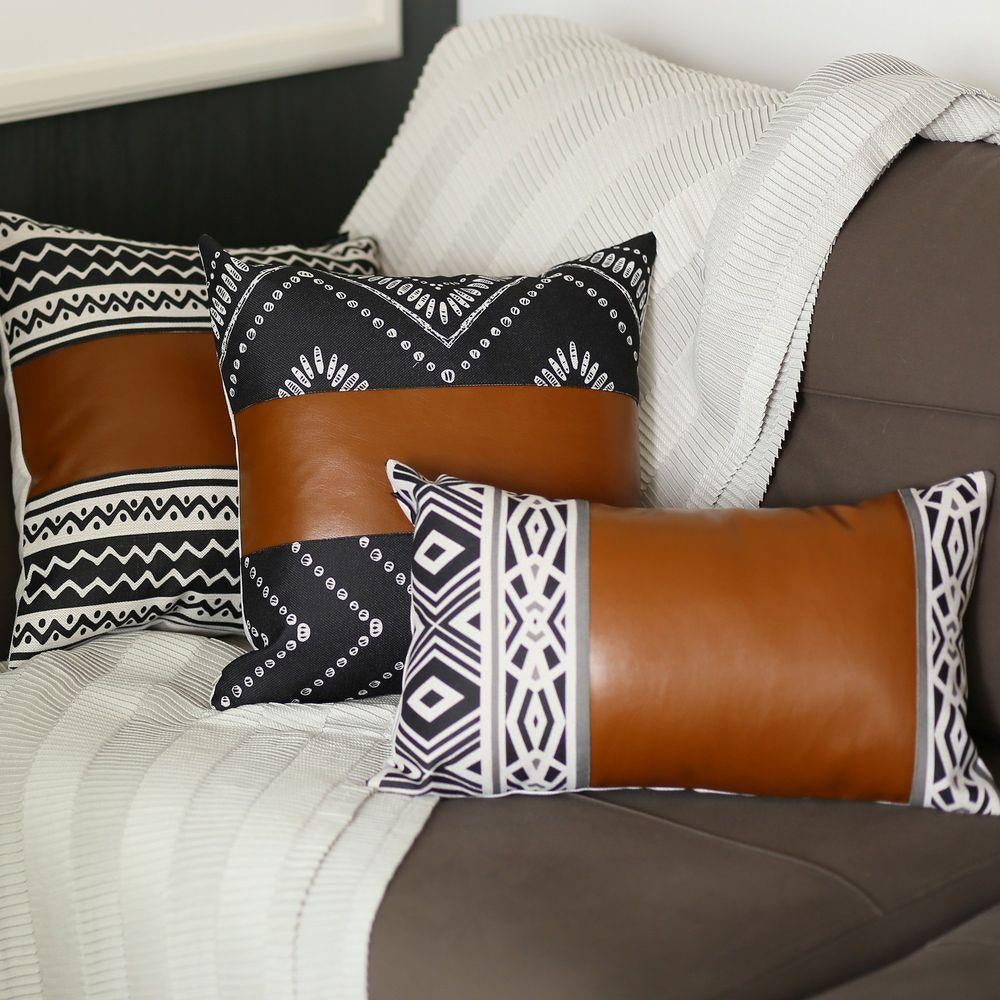 Vegan Faux Leather Throw Pillow Cover MODERNN STUDIO