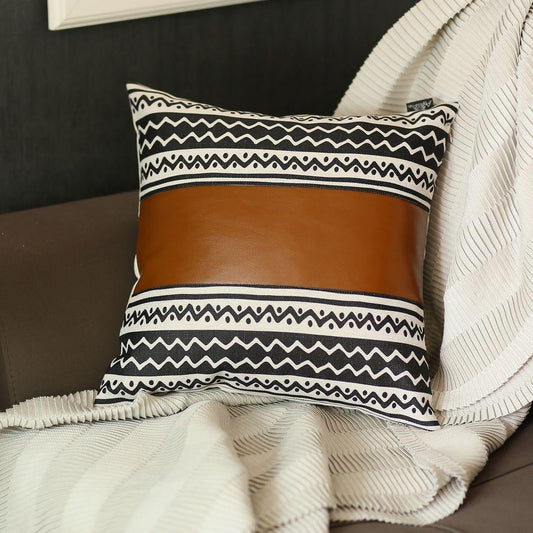 Vegan Faux Leather Throw Pillow Cover MODERNN STUDIO
