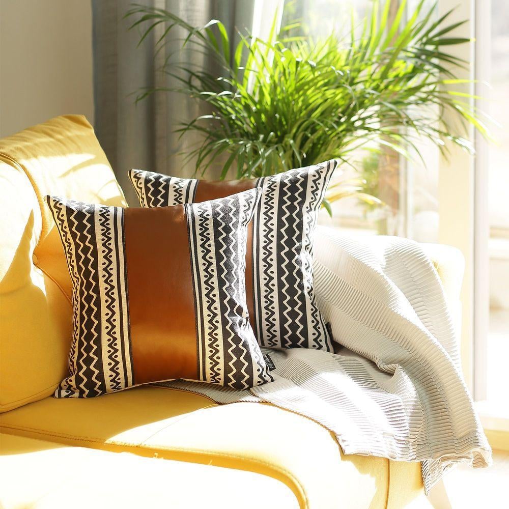 Vegan Faux Leather Throw Pillow Cover MODERNN STUDIO