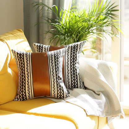 Vegan Faux Leather Throw Pillow Cover MODERNN STUDIO